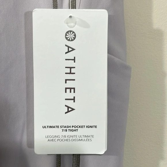 NWT Athleta Ultimate Stash Pocket Ignite 7/8 Tight Lavender XS - Picture 4 of 16